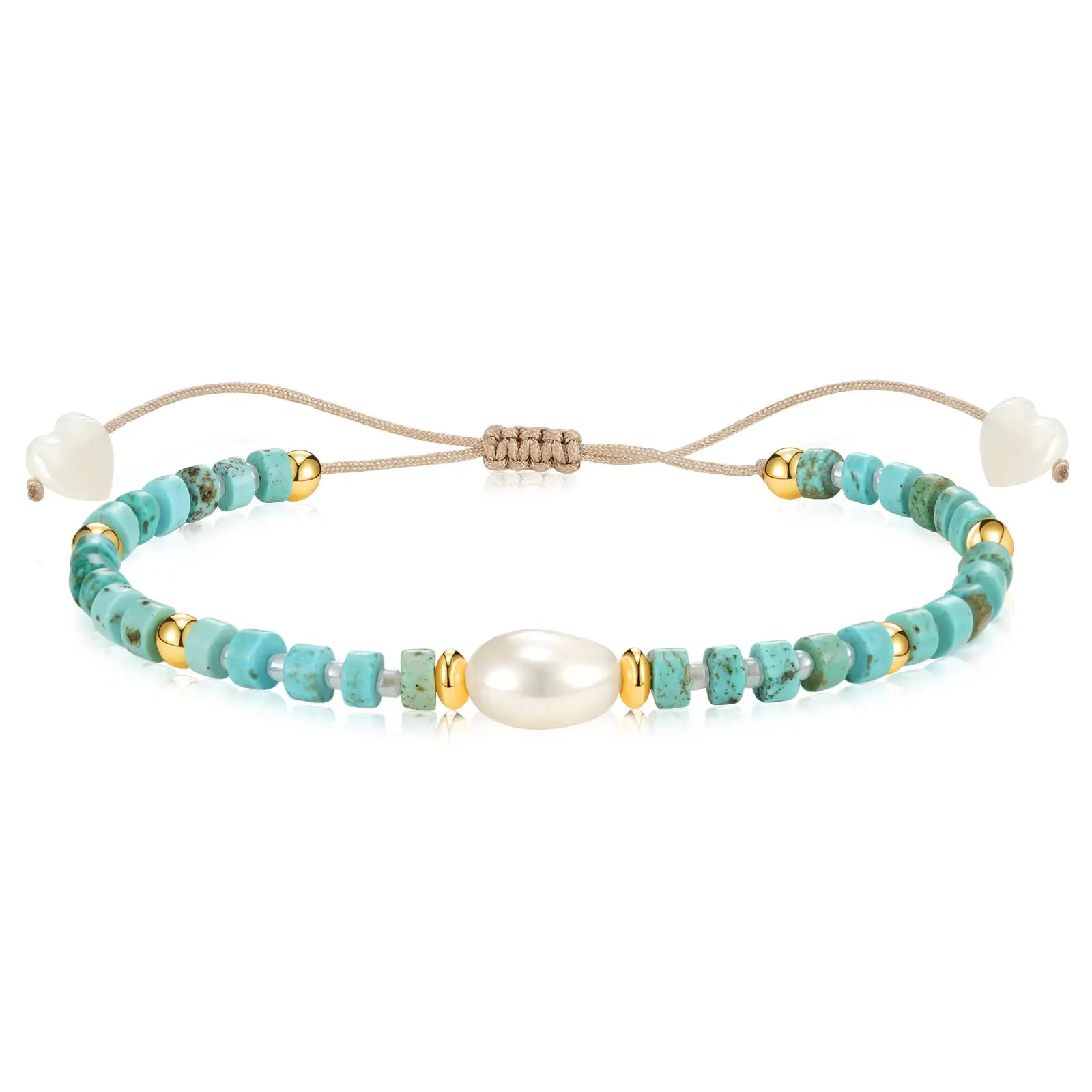 Adjustable Women's Healing Turquoise Bracelet Irregular Freshwater Pearl Natural Semi-Precious Bracelets Bangles Fashion Jewelry