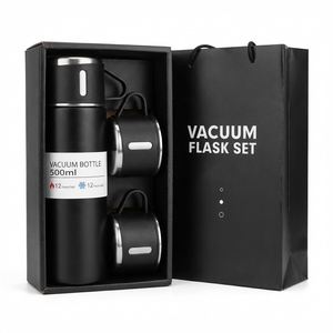 Lot de Bouteilles Isothermes en Acier Inoxydable avec 3 Tasses en Acier – Idéal pour Cadeau – Vente en Gros - Product Image 6