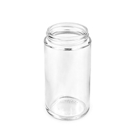 Pot en verre rond grande capacité 6 oz 180 ml, bouteille à large ouverture, bouchon de sécurité noir à visser, pot de stockage transparent pour foin