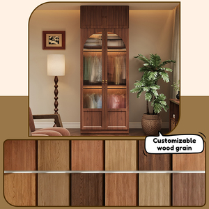 <span class=keywords><strong>Armoire</strong></span> autoportante en acier imitation bois à <span class=keywords><strong>4</strong></span> <span class=keywords><strong>portes</strong></span> avec tringle de suspension et étagères de rangement pour la maison - Product Image 4