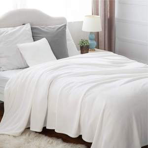 Couverture en polaire de flanelle blanche en peluche confortable <span class=keywords><strong>avec</strong></span> couverture blanche imprimée pour impression par sublimation en toutes saisons - Product Image 2