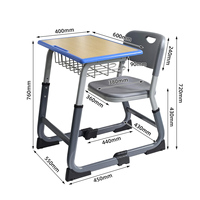 Meubles de classe pour coin lecture pas chers, bureau d'étude pour enfants, table réglable en hauteur, ensemble table et chaise pour le lycée