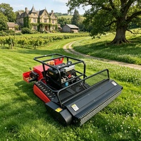 Robot tondeuse à fléaux diesel sur chenilles, télécommandé, à braquage zéro, conforme norme CE, pour la tonte des arbustes dans les vergers, parcs, villas et jardins en montagne