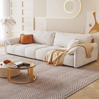 Muebles de Oficina y Sala de Estar al por Mayor, Diseño Simple y Elegante, Sofá Modular en Forma de L de Cuero Crema Moderno, Cómodo, con Tapicería de Tela