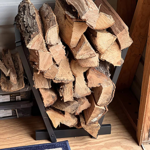 20-Inch Indoor Fireplace Firewood Rack <strong>Log</strong> Holder with Kindling Holder Metal Storage <strong>Stand</strong> - Product Image 6