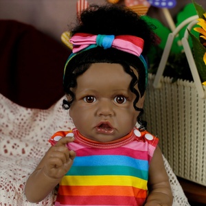 Lifereborn, recién llegado, muñecas Reborn negras de 55CM, juguetes suaves para niñas pequeñas, muñecas <span class=keywords><strong>Afro</strong></span> Reborn con <span class=keywords><strong>pelo</strong></span> enraizado a mano a la venta - Product Image 4