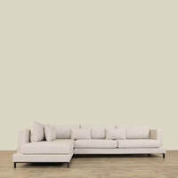 Canapé modulaire 3 places de style moderne avec chaise longue, revêtement en tissu écologique, lit extensible pour salons et appartements