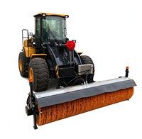 Sikat Pembersih Salju Tugas Berat untuk Wheel Loader, Pembersihan Salju Jalan dan Pembersihan Kerikil