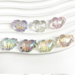 Cuentas acrílicas de corazón cruzado UV de colores transparentes de alto brillo para pulsera DIY, accesorios para collar, materiales hechos a mano - Product Image 6