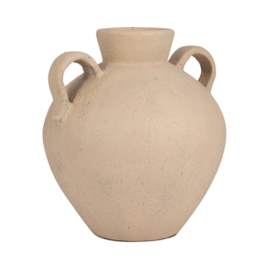 Vase rond en terre cuite, poterie, avec deux poignées, pour la décoration de salon et de maison - Product Image 3