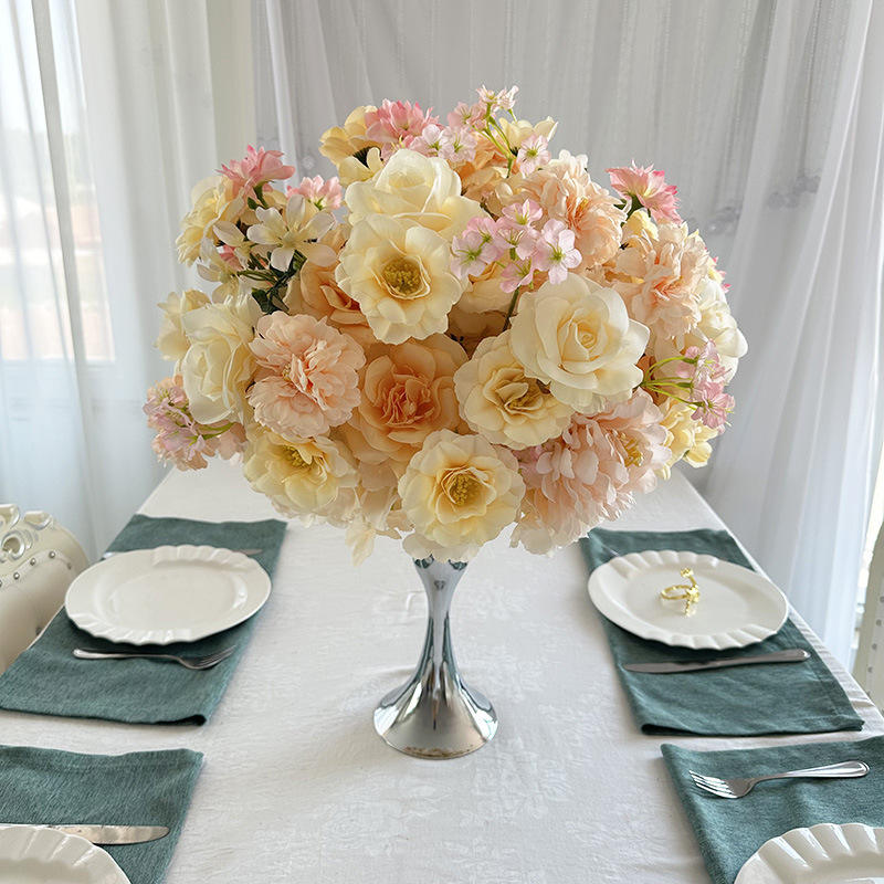 Silk Artificial Flower Arrangement Luxury Floral Ball Hotel Centerpiece ...