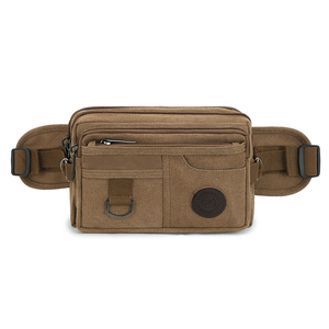 Wholesale Men's Chest <b>Bags</b> Large Capacity Outdoor <b>Canvas</b> Waist <b>Bag</b> Multi-Compartment <b>Drawstring</b> Front Sling Zipper Anti-Theft - Product Image 6