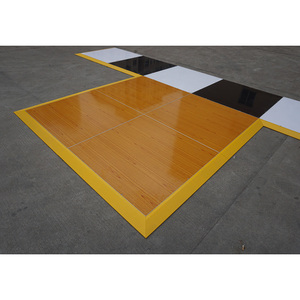 Lightweight wedding party outdoor wood flooring glossy <b>black</b> and white dance floor - Product Image 4