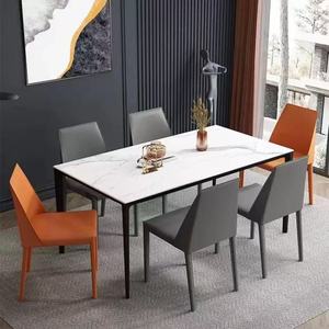 Venta directa de fábrica, precio barato personalizado, marco de Metal, cuero Pu, tapizado, sillas de comedor modernas para Hotel, restaurante, comedor - Product Image 3