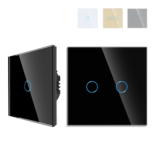 Bingoelec 2023 Promotion Touch Screen Glass 1/2/3/4gang Touch Switch 500W Smart Wall Silicon Normal Touch Switch