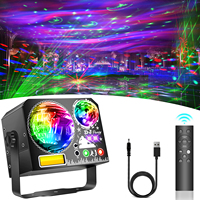 Lumière de fête DJ à télécommande 7 en 1, lumière stroboscopique UV noire avec effet d'aurore, projection DMX512 pour discothèque