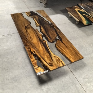 Nouveau mobilier commercial Table de rivière à manger en bois de noyer Salon Maison Cuisine Café Café Restaurant Dalle de résine époxy - Product Image 3