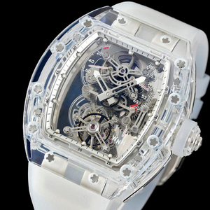 Reloj tourbillon de alta calidad para hombre, reloj mecánico automático con cristal de zafiro esqueletizado en forma de tonneau. - Product Image 2