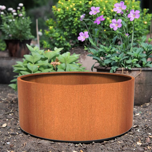 Grand pot de jardin extérieur écologique en acier corten moderne avec taille personnalisée, revêtement pour utilisation au sol - Product Image 1