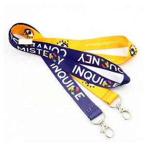 Porte-badge avec logo personnalisé pour carte d'identité Sangle de connexion lanière promotionnelle en nylon de sublimation sérigraphiée en polyester tissé - Product Image 1