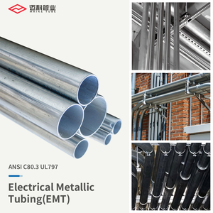 Condotto EMT in Acciaio Zincato per Installazioni <span class=keywords><strong>Elettriche</strong></span>, Condotto Metallico Rigido Ignifugo Certificato, Misure da 1/2" <span class=keywords><strong>a</strong></span> 4" - Product Image 1