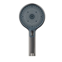 Pommeau de douche à main en silicone, rond, chromé, KTW Standard, haute pression, économie d'eau, respectueux de l'environnement