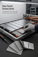 Ruban adhésif en mousse de silicone céramisable, ignifuge, résistant au feu, pour isolation de batteries de véhicules électriques, joint d'étanchéité découpé sur mesure