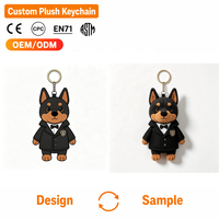 Porte-clés en peluche personnalisé avec logo, jouet doux en coton PP, cadeau de fête, tenue formelle, OEM ODM, vente en gros