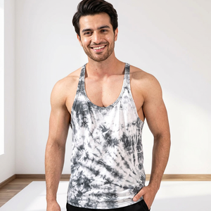 High Quality Custom Solid Breathable Knitted Polyester/Cotton V-neck Tank Top <b>Men</b> Gym Activewear Sleeveless Fitness Sports OEM - Product Image 1