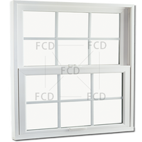 Fenêtre à guillotine simple de couleur blanche avec moustiquaire Conception exquise PVC ou aluminium