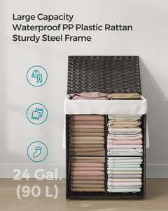 Farbenfrohe Rattankörbe für die Speisekammer Doppelseitiger Wäschekorb Grauer Weidenkorb Deko-Set mit <span class=keywords><strong>2</strong></span> Stück - Product Image 4