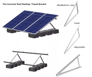 Supports triangulaires réglables pour toit plat Support d'énergie pour panneau solaire pliable Système de montage de ballast de rayonnage <span class=keywords><strong>est</strong></span>/<span class=keywords><strong>ouest</strong></span> - Product Image 4