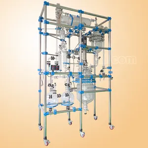 Chemical double layer jacketed glass reactor with good quality