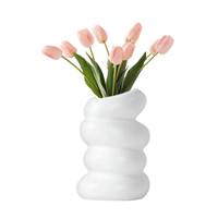 Vase en céramique moderne et créatif, écologique, en forme de galets, pour arrangement floral sur table, décoration de salon ou de véranda