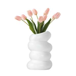 Jarrón de Cerámica Creativo Estilo Ins, Lujo con Forma Especial de Guijarros, Decoración para el Hogar, Sala de Estar, Arreglos Florales, Decoración de Porche - Product Image 1