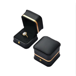 Wholesale Custom Logo Luxury Crown PU Leather Bracelet & Ring <b>Storage</b> Jewelry <b>Box</b> Holiday Gift ELEqueen EQ002 - Product Image 1