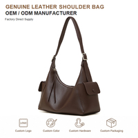 Sac Hobo en Cuir Pleine Fleur Entièrement Personnalisable, Design Contemporain et Décontracté avec Poche Latérale, Idéal pour le Travail et les Trajets Quotidien, Sac à Bandoulière pour Femme