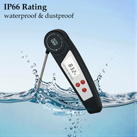Thermomètre alimentaire numérique professionnel avec sonde pliable en SUS304 pour grillades, rôtissage, friture, restauration et transformation alimentaire