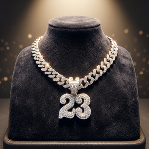 Nuevo Diseño, Collar con Número de Plata 925 y Moissanita, Colgante con Número Estilo Hip Hop, Joyería Elegante para Regalo o Fiesta - Product Image 2