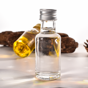 Round <strong>Mini</strong> <strong>Glass</strong> 30ml 1OZ Olive Oil <strong>Bottle</strong> Small Spirit <strong>Bottle</strong> with Screw Metal Lid - Product Image 2