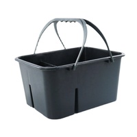 Panier de rangement en plastique O-Cleaning pour la maison/le commerce, avec poignée, bac de rangement, boîte de rangement multi-usages