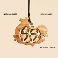Breloque oiseau en bambou tressé à la main, pendentif porte-clés pour sac, cadeau de décoration naturelle pour la maison, vente en gros OEM, ornement oiseau en bois tressé