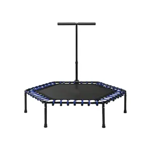 40 /48 Zoll faltbare Fitness-Trampoline mit 4-stufigem, höhen verstellbarem Schaumhandlauf-Sprung trampolin für Kinder und Erwachsene