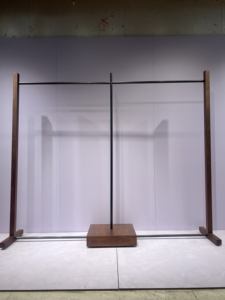 Appendiabiti in Metallo Color Noce Nero, Espositore per Vestiti in Ferro Verniciato Effetto Legno - Product Image 5