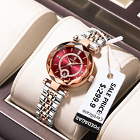 POEDAGAR lujo oro rosa señoras cuarzo reloj de pulsera luminoso impermeable Acero inoxidable relojes de mujer