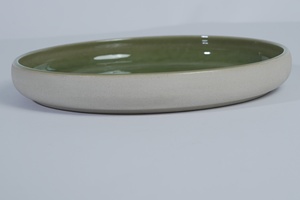 Tazón para Mezclar en Forma de N, de Cerámica Esmaltada, Resistente, Ecológico, No Tóxico, Apto para Lavavajillas, Estilo Japandi, 24 cm de Diámetro, para Servir Ensaladas - Product Image 3