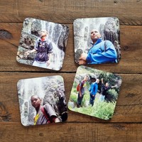 Sous-verres de sublimation personnalisés d'approvisionnement d'usine 3.75 "carré en bois MDF avec finition brillante et support en liège pour la décoration de la maison