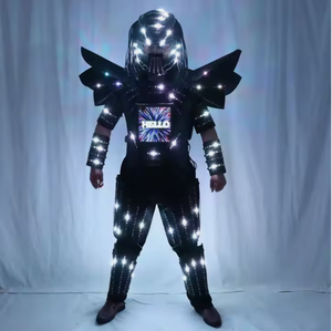 Costume de <span class=keywords><strong>robot</strong></span> LED programmable à écran lumineux, couleur RGB changeante, ailes lumineuses, pour spectacle de danse, carnaval, Halloween, cosplay - Product Image 6