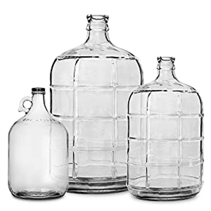 Vendita all'Ingrosso di Bottiglie d'Acqua in Vetro da 5 Galloni, Trasparenti, da 1, 3, 5 e 6 Galloni, Grandi Contenitori in Vetro Rotondi - Product Image 1