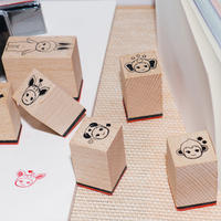 Joli tampon en caoutchouc en bois pour l'impression artisanale DIY pour enfants, accessoires de modélisme